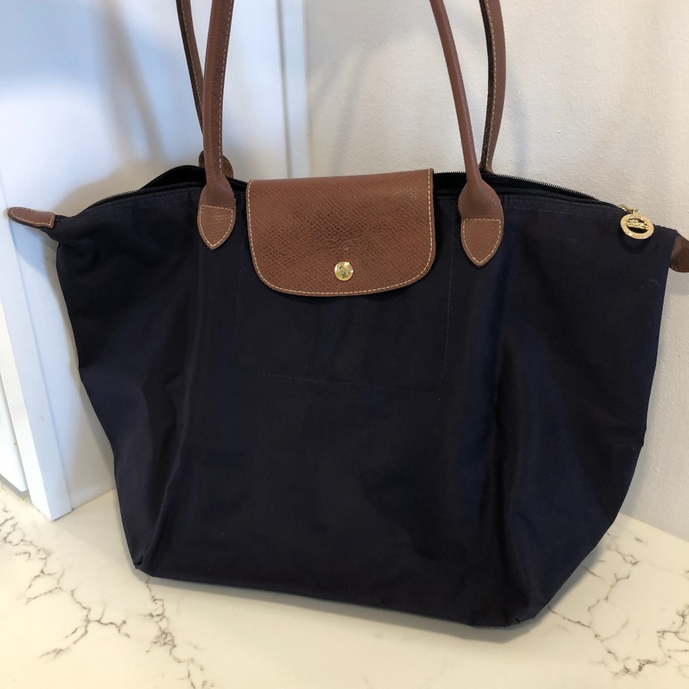Longchamp Black Canvas Tote
